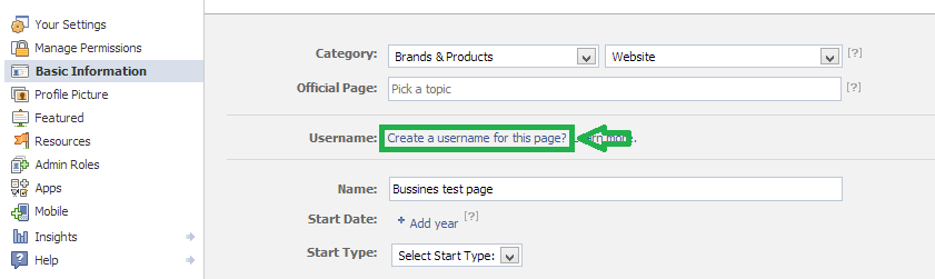 create username facebook