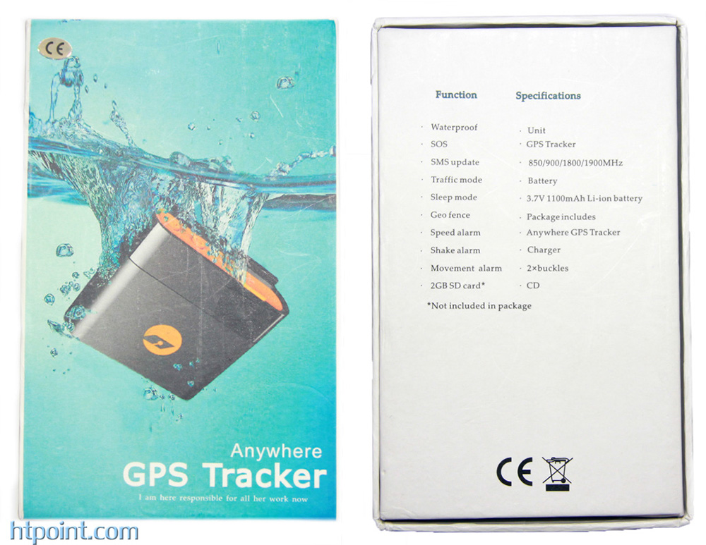 GPS TRACKER ANYWHERE box front and back